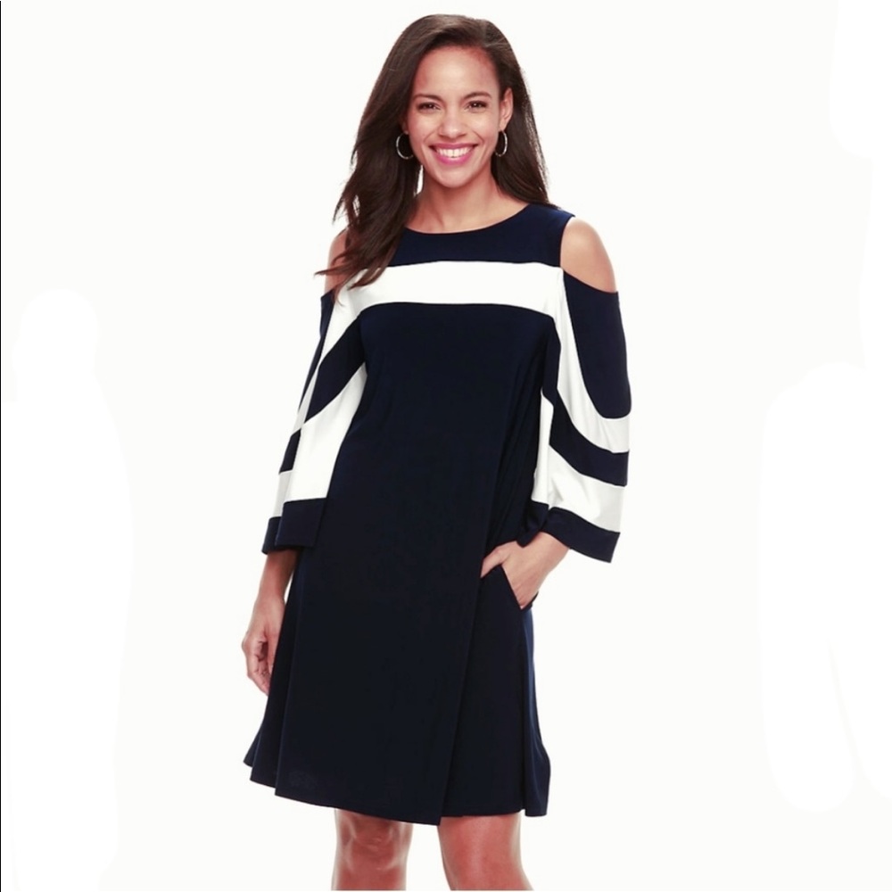 Navy and White Dress